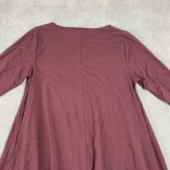 Lisa Bayne Tunic Shirt Womens Small Asymmetrical Hem 3/4 Sleeve Made in USA - Picture 8 of 10